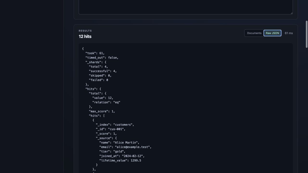 Kibi raw Elasticsearch JSON response